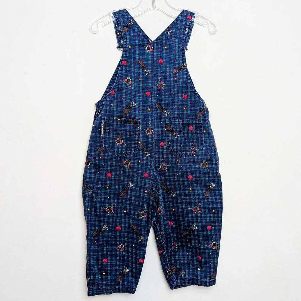 Vintage 90s Gymboree Golf Sports All Over Print Rainbow Tag Overalls 6-12 Months